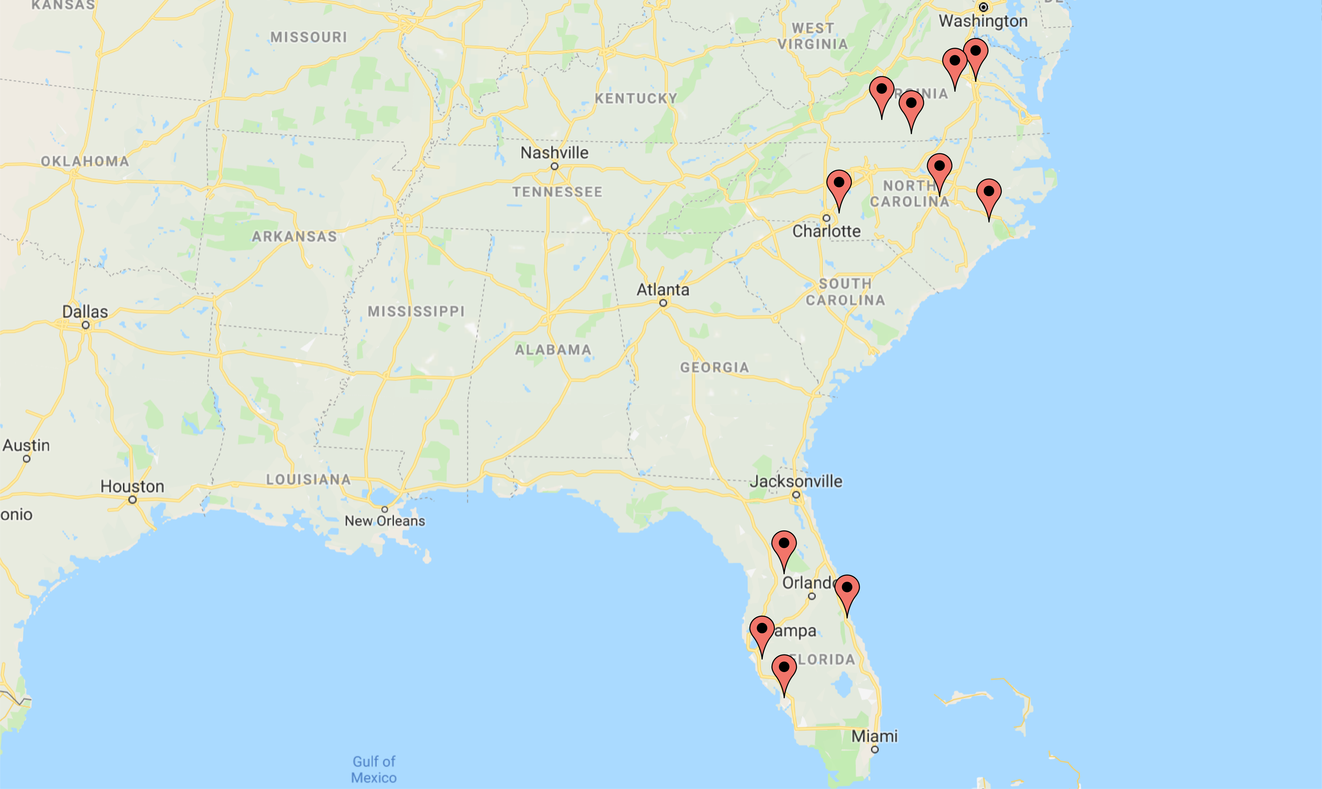 Map of Current Projects